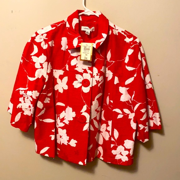 🌟NWT Cold water creek red & white jacket🌟 - Picture 3 of 12